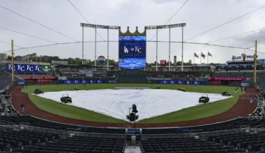 Dodgers-Royals rain delay: Start of series finale interrupted, weather