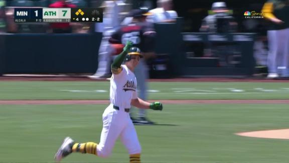 Soderstrom hits grand slam, 2-run HR to help Athletics beat Twins 14-3 and snap 9-game skid
