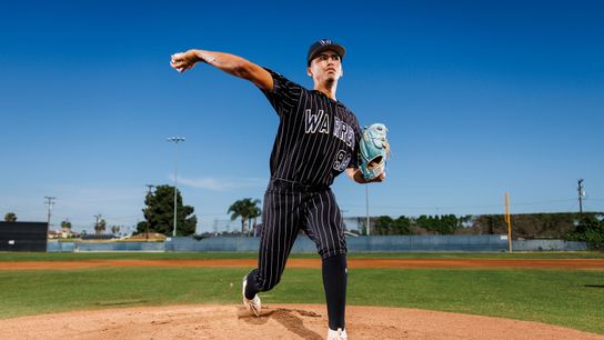 Angel Cervantes #99 of Warren High School poses for a portrait at Warren High School on May 22, 2025 in Downey, California.