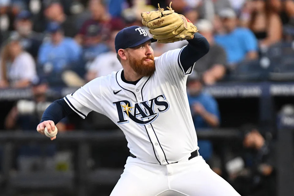 Tampa Bay Rays starting pitcher Zack Littell (52) throws a pitch in the first inning against the Baltimore Orioles at George M. Steinbrenner Field.Jonathan Dyer-Imagn Images