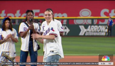 Paige Bueckers throws out first pitch at Texas Rangers game – NBC 5 Dallas-Fort Worth
