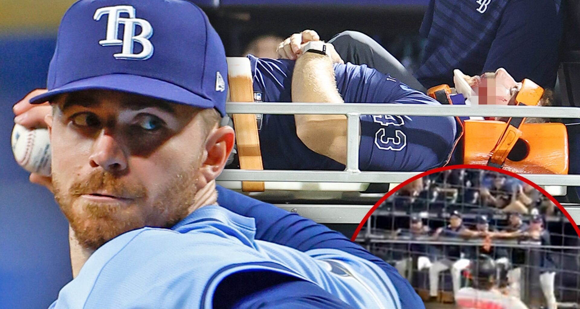 Tampa Bays Rays Pitcher Hunter Bigge Hit In Face By 105 MPH Foul Ball