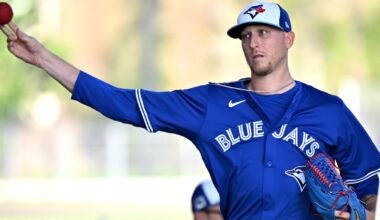 Toronto Blue Jays pitcher Jeff Hoffman is in serious trouble