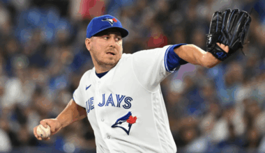Toronto Blue Jays pitcher Erik Swanson is in trouble