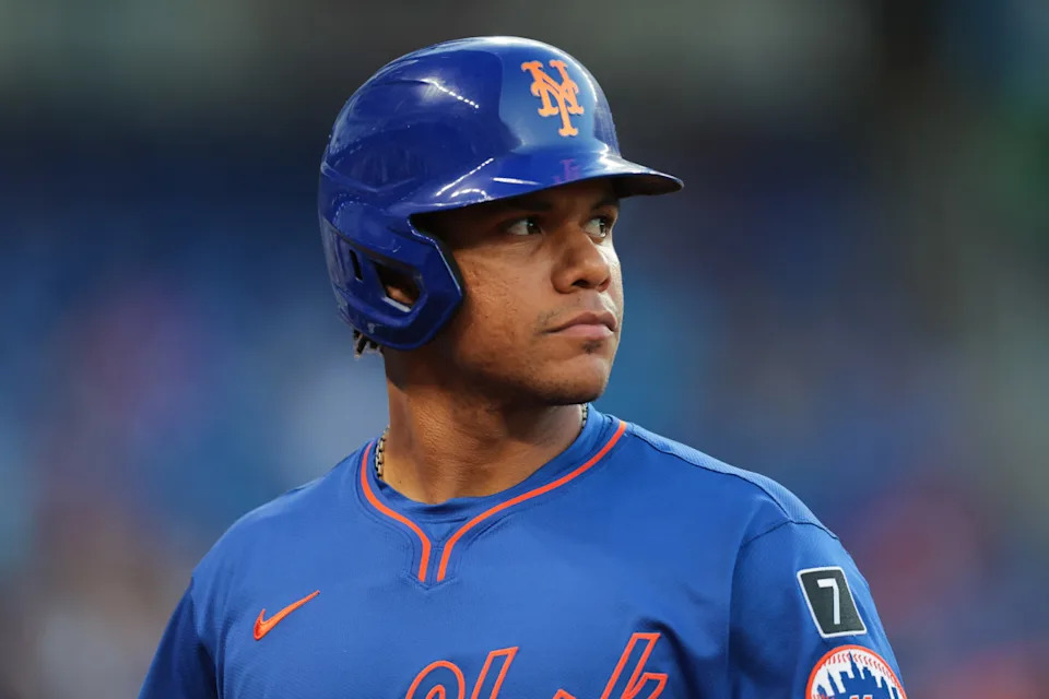 New York Mets right fielder Juan Soto (22)Sam Navarro-Imagn Images