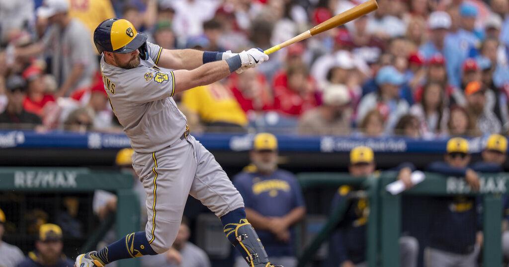 Hoskins has 2 HRs and 6 RBIs as Brewers beat Phillies 17-7 | The Latest from WDEL Sports