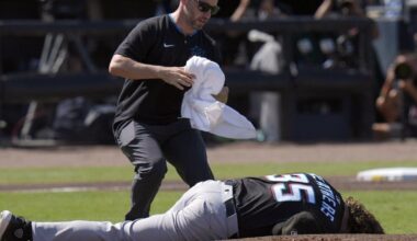 Marlins starter Ryan Weathers pitches 3 innings after getting hit in the head by catcher's throw - Toronto Star