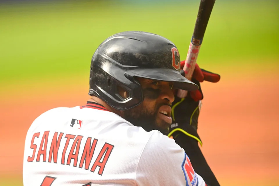 Cleveland Guardians first baseman Carlos SantanaDavid Richard-Imagn Images