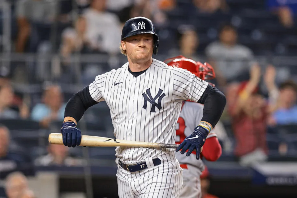 Former New York Yankees outfielder Clint Frazier. © Vincent Carchietta-Imagn Images