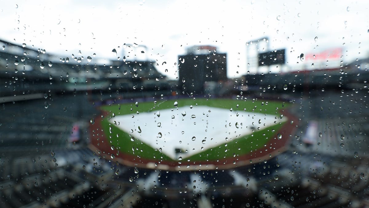 NY Mets-Tampa Bay Rays Saturday game delayed due to rain at Citi Field