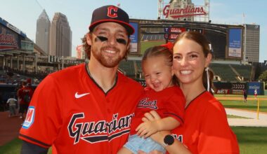 Daniel Schneemann sticks with Guardians as softball coach wife assists