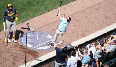 Fan at Wrigley Field scales netting to retrieve Sal Frelick's bat