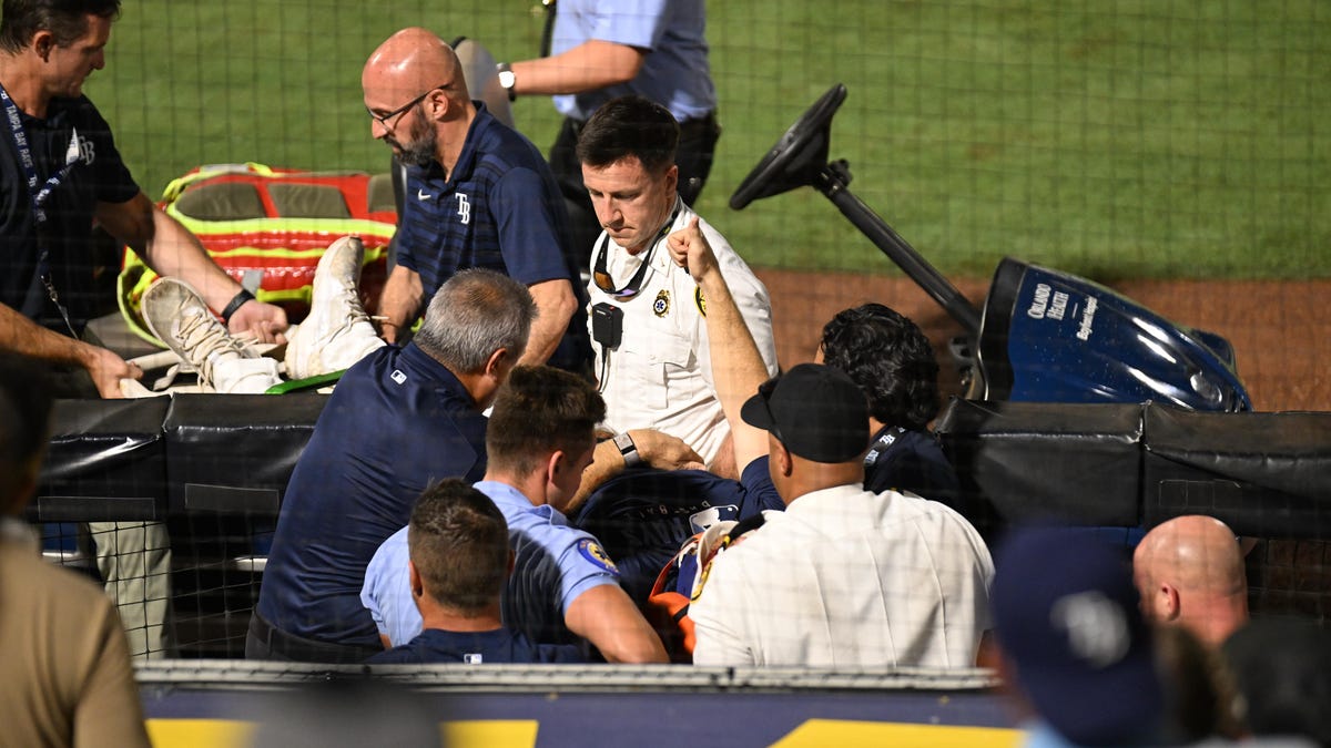 Rays' Hunter Bigge hit by line drive while in dugout, carted off