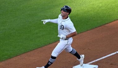 Detroit Tigers OF Kerry Carpenter exits with hamstring strain