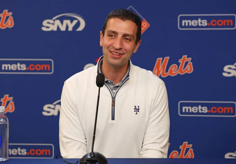 New York Mets President of baseball operations David Stearns speaks at a press conference before the game when the New York Mets played against the Colorado Rockies Friday, May 30, 2025 at Citi Field in Queens, NY. Robert Sabo for NY Post