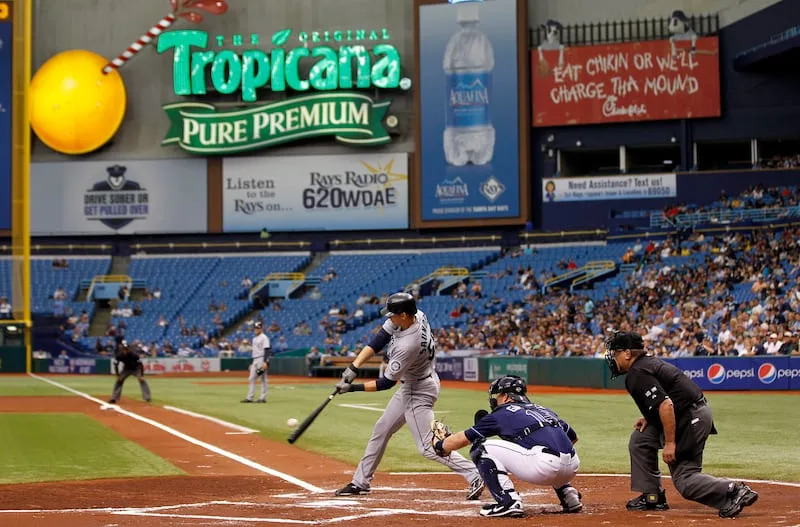 Michael Saunders, Chris Gimenez, Derryl Cousins, Tropicana Field, empty seats