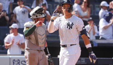 Aaron Judge blasts two homers as Yankees offense comes alive to pound A's