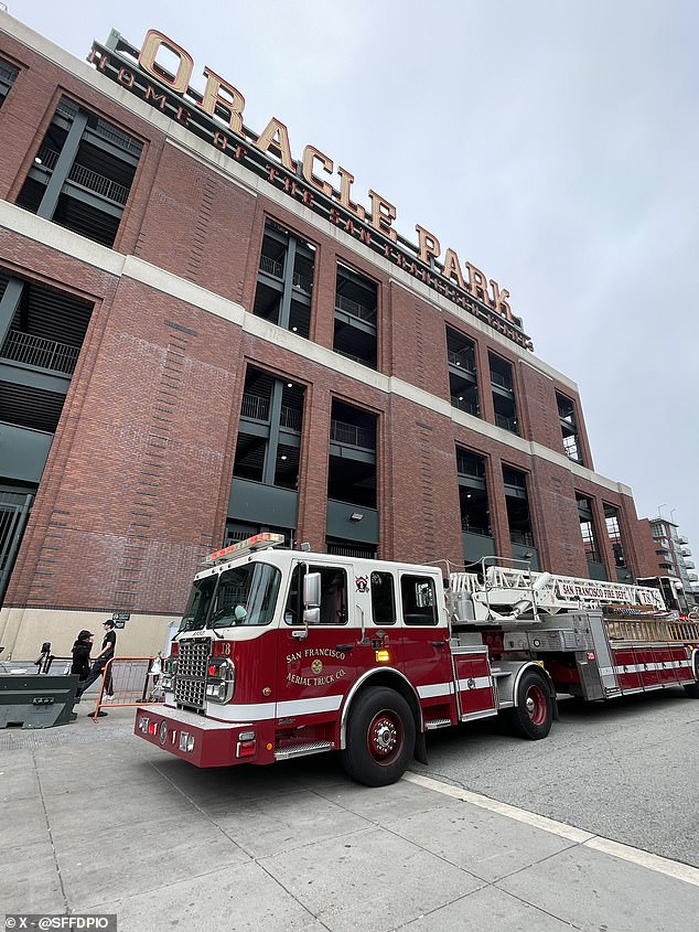 The San Francisco Fire Department responded to the blaze at Oracle Park Sunday