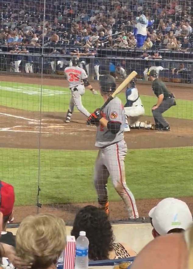 Tampa Bay Rays pitcher Hunter Bigge was struck in the head by a 105mph foul ball