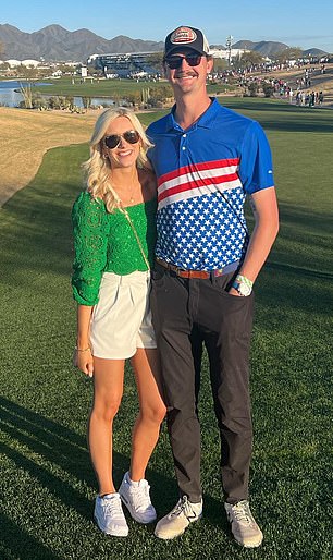 The now-estranged pair are pictured together on the golf course
