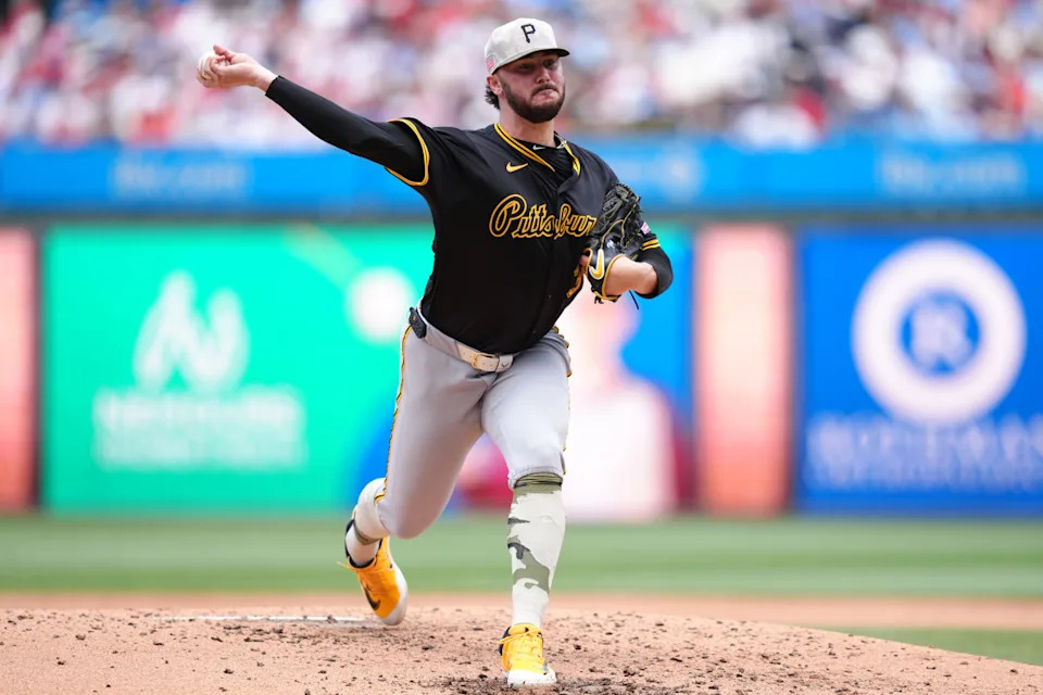 Pittsburgh Pirates starting pitcher Paul Skenes (30) throws a pitch against the Philadelphia Phillies in the third inning at Citizens Bank Park.Kyle Ross-Imagn Images