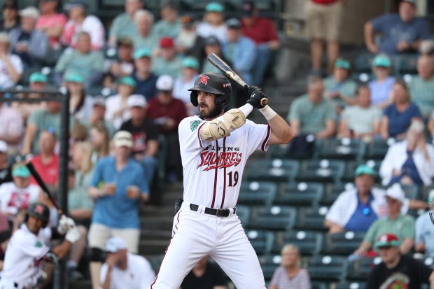 San Francisco Giants prospect Bryce Eldridge bats for the Double-A Richmond Flying Squirrels during a 2025 game at The Diamond in Richmond, Virginia. (Photo: Mick Anders/Richmond Flying Squirrels)
