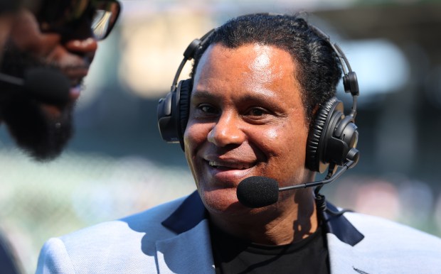 Former Cubs slugger Sammy Sosa has a laugh while doing...