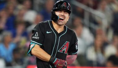 Diamondbacks OF Carroll exits vs. Blue Jays after being hit on left hand by pitch