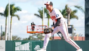 Coby Mayo: First baseman putting in work on defense