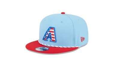 New Era unveiled the hats that all 30 Major League Baseball teams will wear on the Fourth of July t...