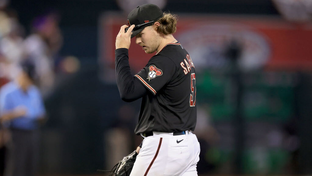 Andrew Saalfrank #57 of the Arizona Diamondbacks...