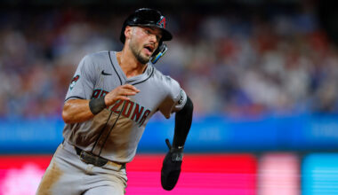 Blaze Alexander #9 of the Arizona Diamondbacks...