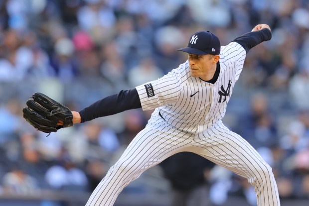 Tim Hill of the New York Yankees in action against the Milwaukee Brewers at Yankee Stadium on March 27, 2025 in New York City. (Photo by Mike Stobe/Getty Images)