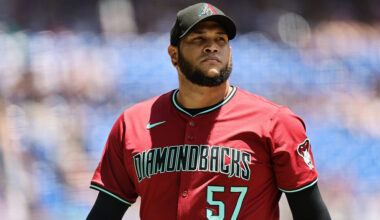 Eduardo Rodriguez #57 of the Arizona Diamondbacks...