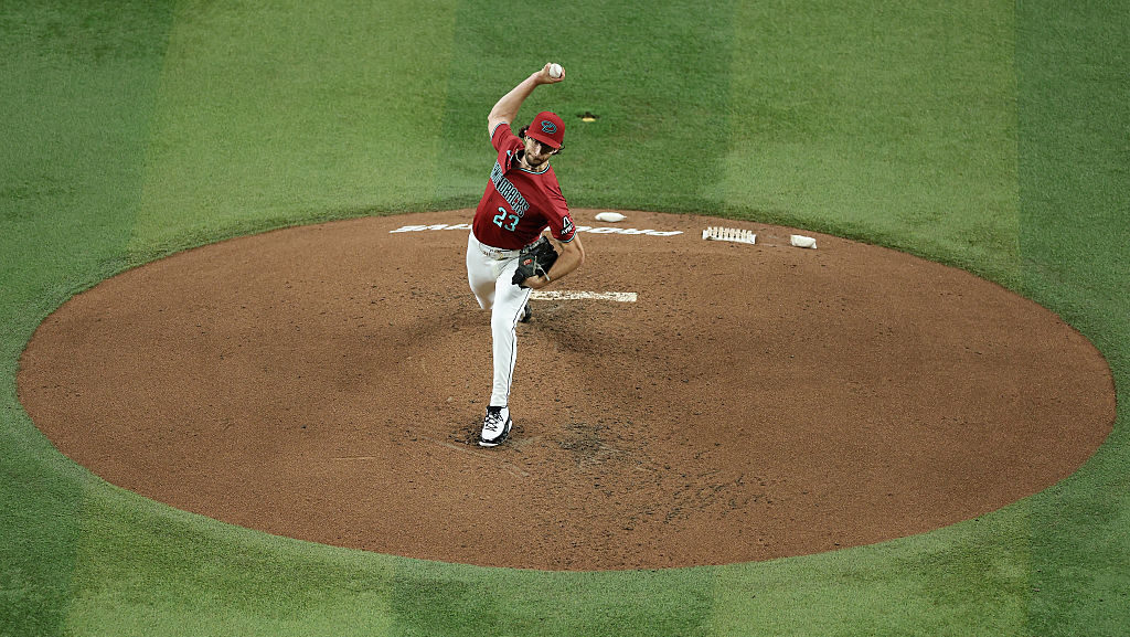 Zac Gallen #23 of the Arizona Diamondbacks...