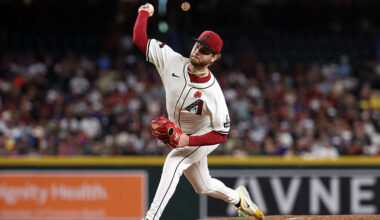 Ryne Nelson #19 of the Arizona Diamondbacks...