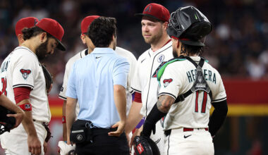 Corbin Burnes #39 of the Arizona Diamondbacks...