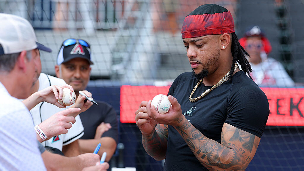 Ketel Marte #4 of the Arizona Diamondbacks...