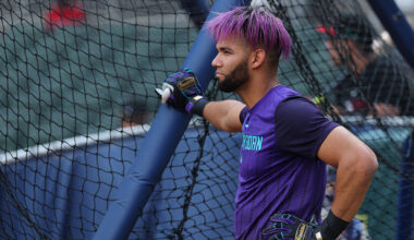 Lourdes Gurriel Jr. #12 of the Arizona Diamondbacks...