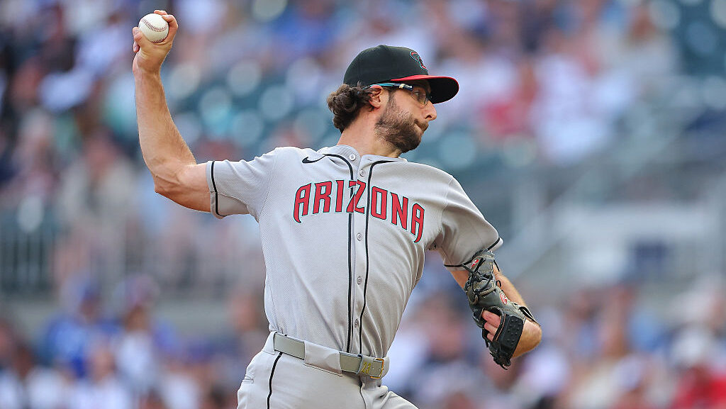 Zac Gallen #23 of the Arizona Diamondbacks...