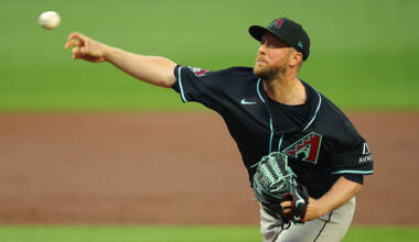 Merrill Kelly #29 of the Arizona Diamondbacks...