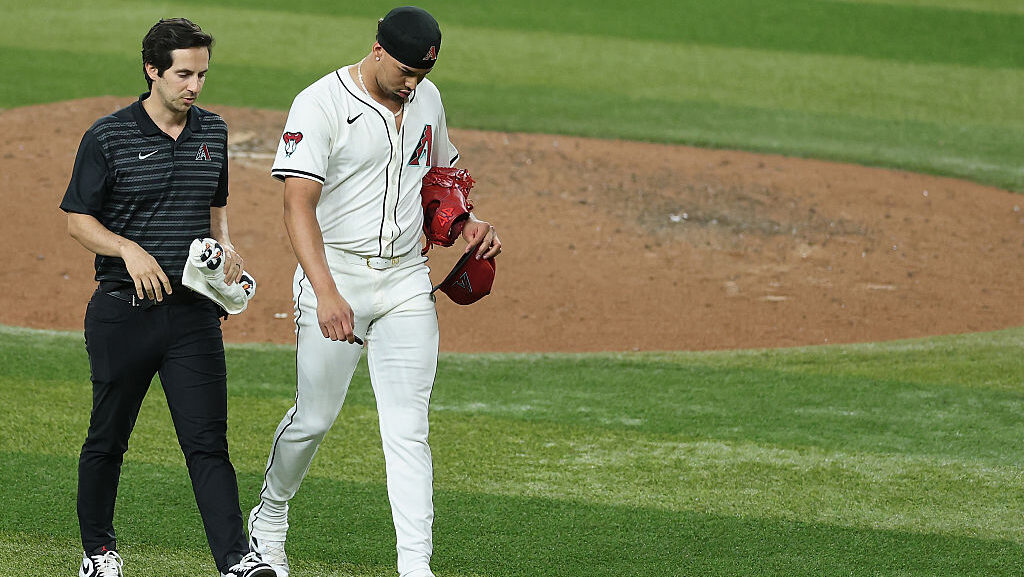 Relief pitcher Justin Martinez #63 of the Arizona Diamondbacks...
