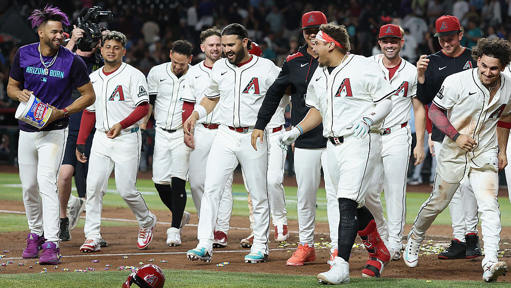 Josh Naylor #22 of the Arizona Diamondbacks...