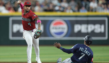 Infielder Ketel Marte #4 of the Arizona Diamondbacks...