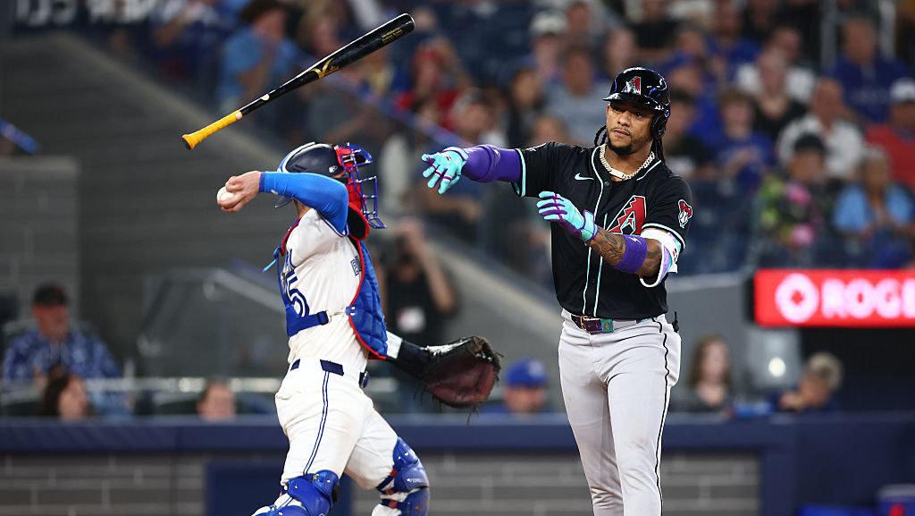 Ketel Marte #4 of the Arizona Diamondbacks...