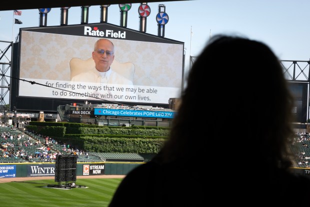 CHICAGO, ILLINOIS – JUNE 14: Pope Leo XIV addresses Catholic...