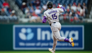 Rockies catcher Hunter Goodman...