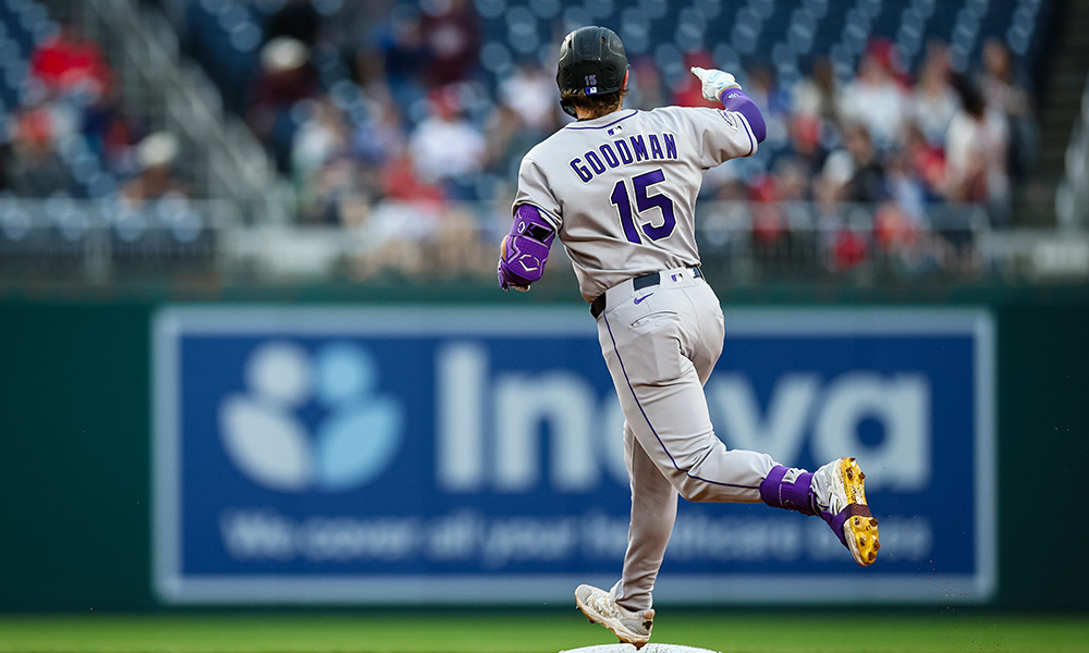 Rockies catcher Hunter Goodman...