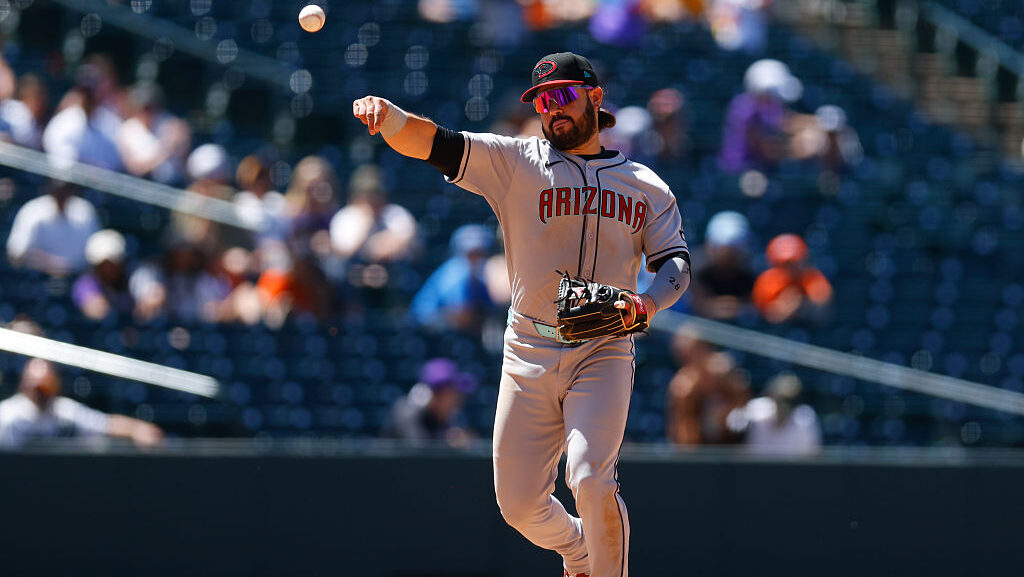 Third baseman Eugenio Suarez #28 of the Arizona Diamondbacks...