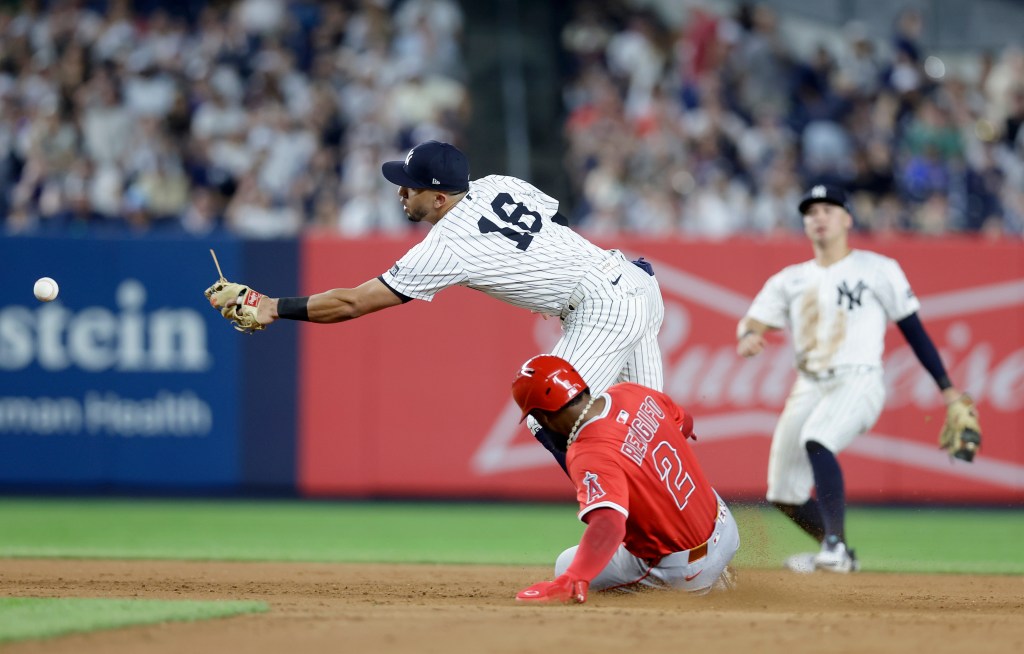Yankees end scoreless drought, extend skid after Anthony Volpe's error vs. Angels